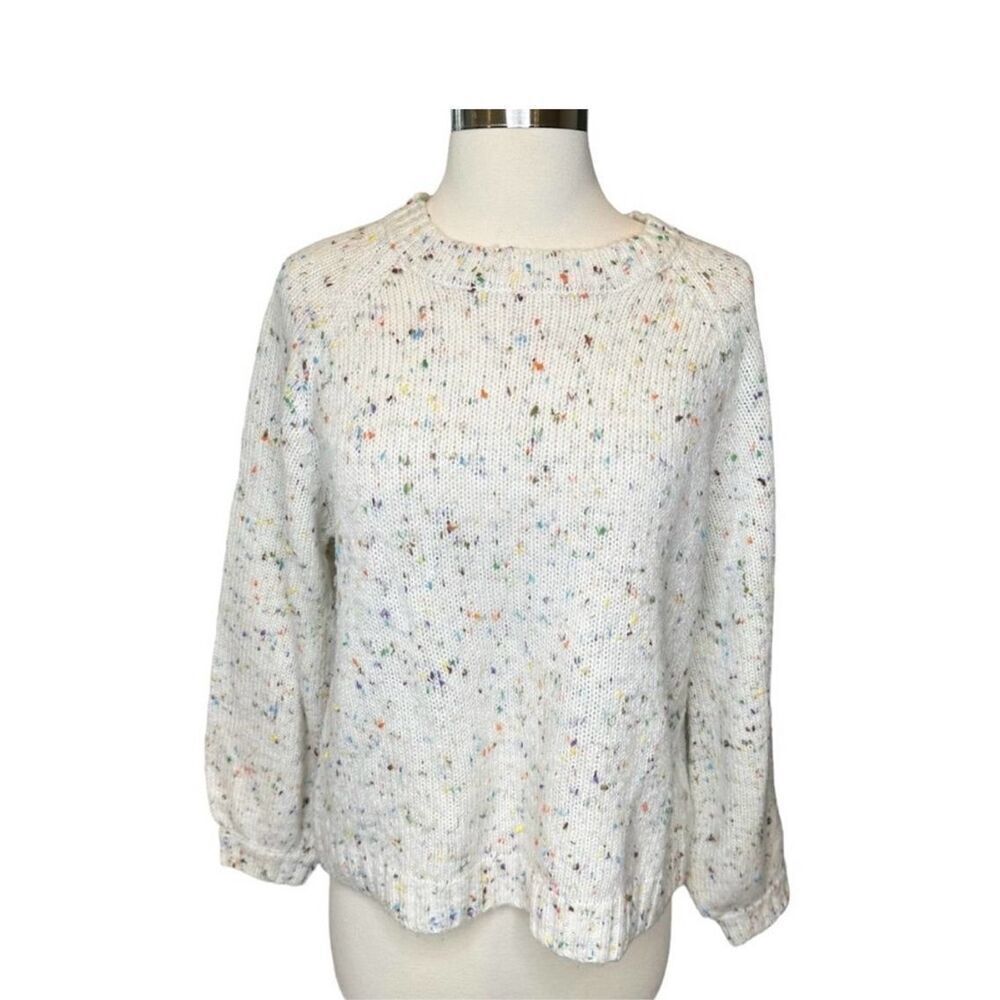 Sadie & Sage Sweater Stretch Confetti Colorful Bell Sleeves Women Small
